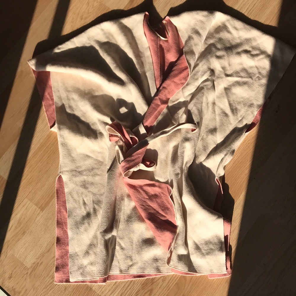 Tie tan and pink poncho size m/l from loft